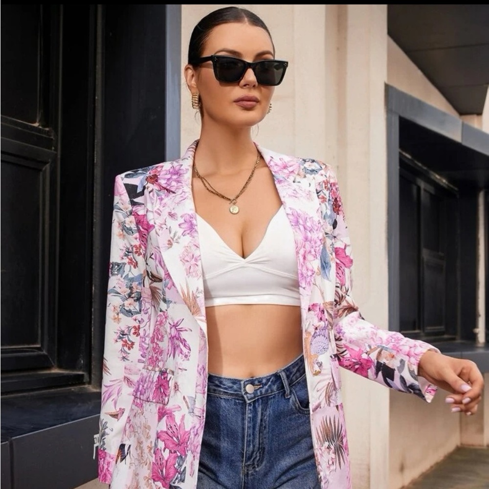 Privé Random Floral Print Blazer